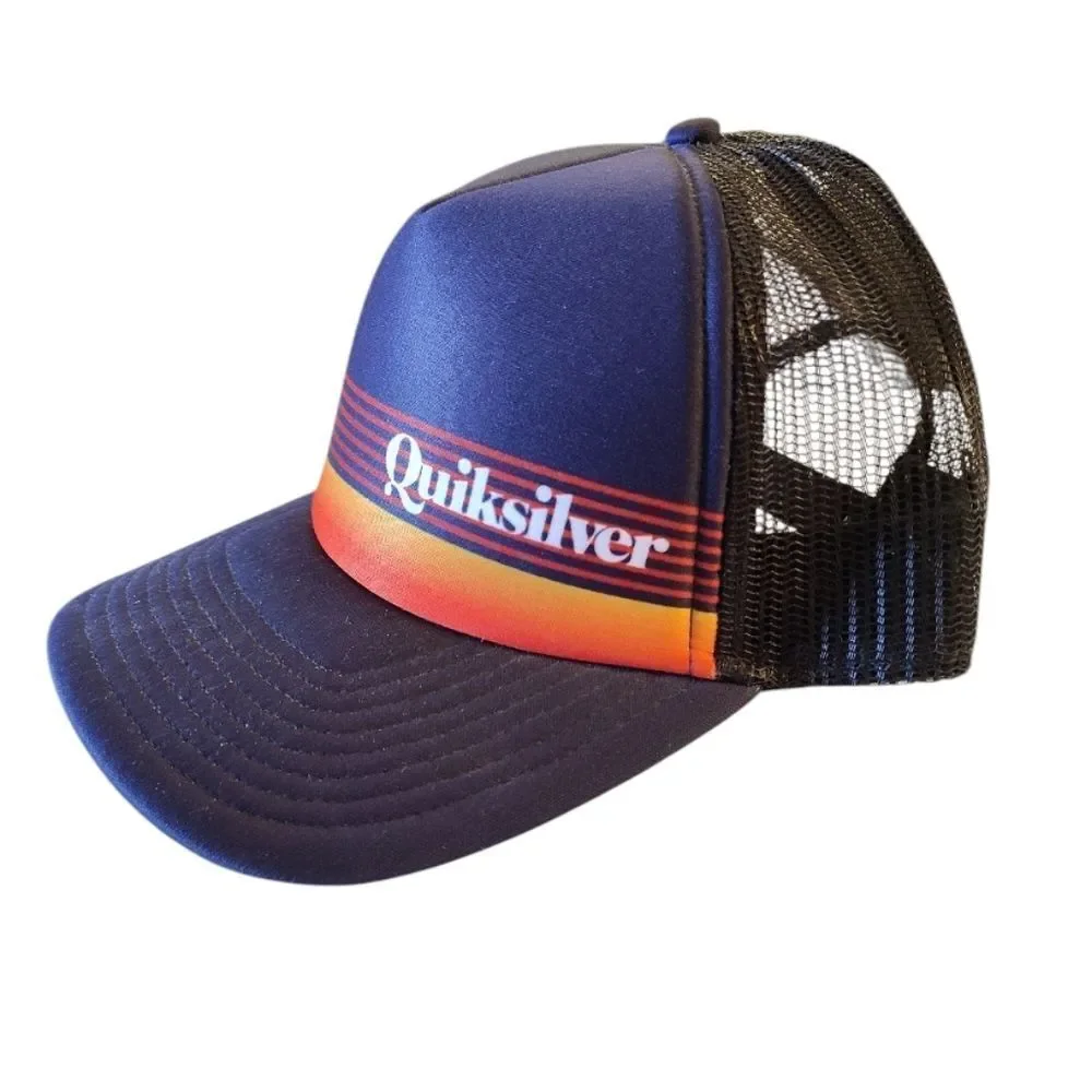 Quiksilver and O'Neill Striped Snapback Trucker‎ Beach Hats Bundle Of 2